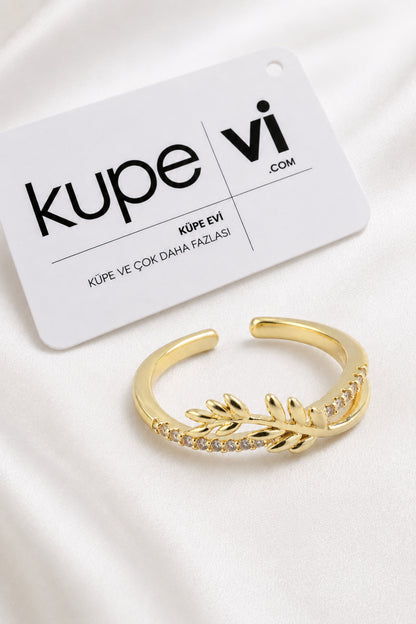 14K Altın Kaplama Zirkon Taşlı Kadın Çelik Yüzük – Ayarlanabilir – Kararmaya Dayanıklı – VIP Kalite | Xuping