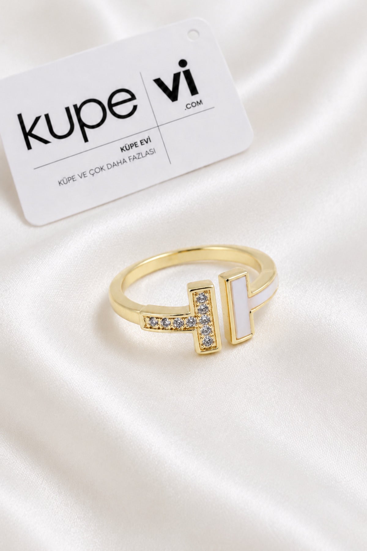 14K Altın Kaplama Zirkon Taşlı Kadın Çelik Yüzük – Ayarlanabilir – Kararmaya Dayanıklı – VIP Kalite | Xuping - ürün görseli