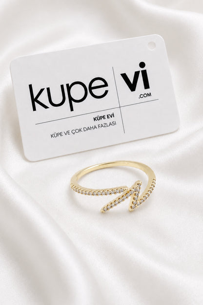 14K Altın Kaplama Zirkon Taşlı Kadın Çelik Yüzük – Ayarlanabilir – Kararmaya Dayanıklı – VIP Kalite | Xuping