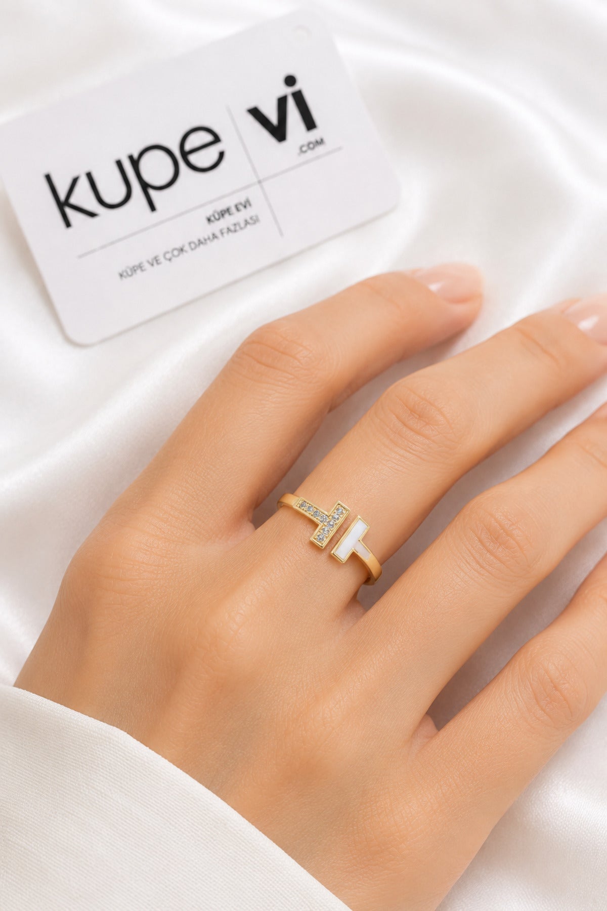 14K Altın Kaplama Zirkon Taşlı Kadın Çelik Yüzük – Ayarlanabilir – Kararmaya Dayanıklı – VIP Kalite | Xuping - ürün görseli