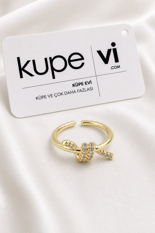 14K Altın Kaplama Zirkon Taşlı Kadın Çelik Yüzük – Ayarlanabilir – Kararmaya Dayanıklı – VIP Kalite | Xuping