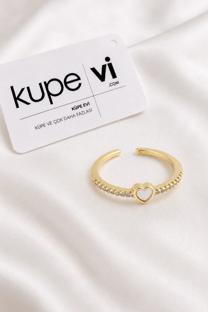 14K Altın Kaplama Zirkon Taşlı Kadın Çelik Yüzük – Ayarlanabilir – Kararmaya Dayanıklı – VIP Kalite | Xuping - ürün görseli