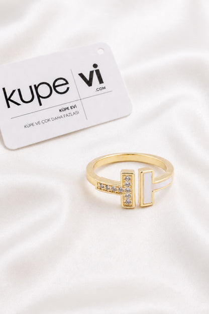 14K Altın Kaplama Zirkon Taşlı Kadın Çelik Yüzük – Ayarlanabilir – Kararmaya Dayanıklı – VIP Kalite | Xuping