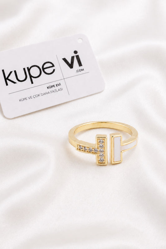 14K Altın Kaplama Zirkon Taşlı Kadın Çelik Yüzük – Ayarlanabilir – Kararmaya Dayanıklı – VIP Kalite | Xuping