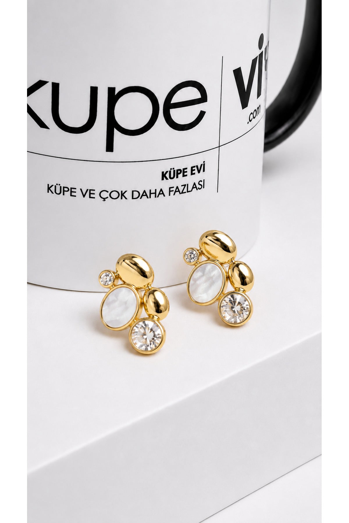 14 Ayar Altın Kaplama Zirkon Taşlı Halka Kadın Küpe | Xuping | Aura Collection
