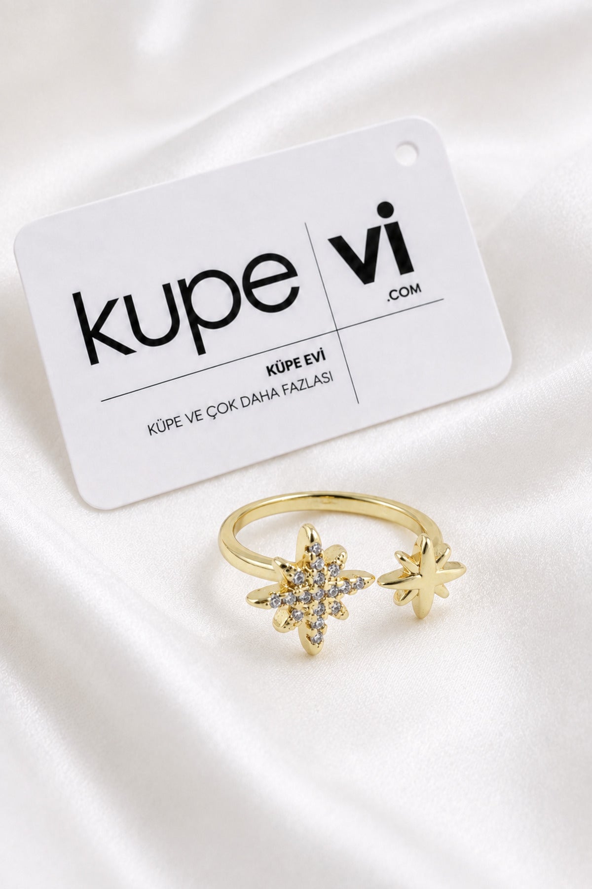 14K Altın Kaplama Zirkon Taşlı Kadın Çelik Yüzük – Ayarlanabilir – Kararmaya Dayanıklı – VIP Kalite | Xuping - ürün görseli