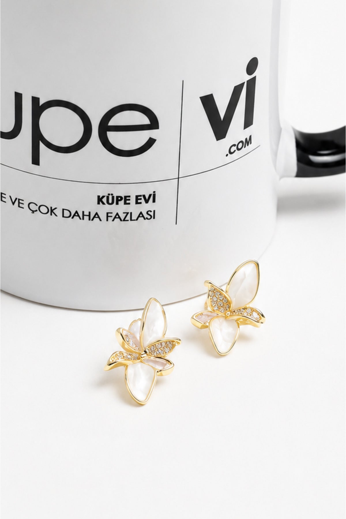 14 Ayar Altın Kaplama Zirkon Taşlı Sedefli Kadın Küpe | Xuping | Aura Collection