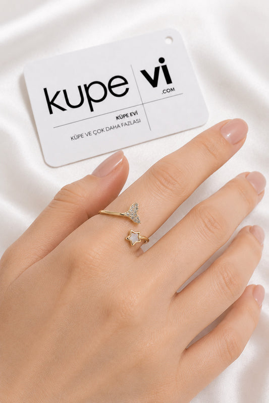 14K Altın Kaplama Zirkon Taşlı Kadın Çelik Yüzük – Ayarlanabilir – Kararmaya Dayanıklı – VIP Kalite | Xuping