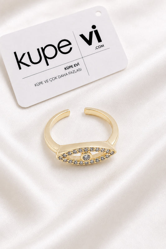 14K Altın Kaplama Zirkon Taşlı Kadın Çelik Yüzük – Ayarlanabilir – Kararmaya Dayanıklı – VIP Kalite | Xuping