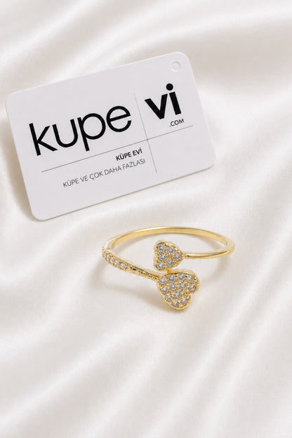 14K Altın Kaplama Zirkon Taşlı Kadın Çelik Yüzük – Ayarlanabilir – Kararmaya Dayanıklı – VIP Kalite | Xuping - ürün görseli