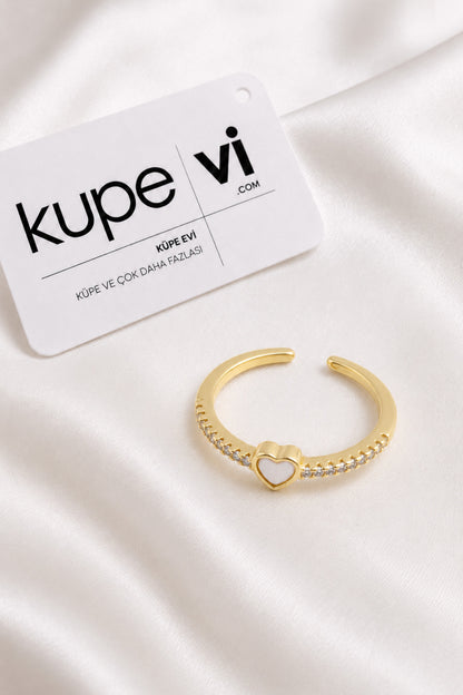 14K Altın Kaplama Zirkon Taşlı Kadın Çelik Yüzük – Ayarlanabilir – Kararmaya Dayanıklı – VIP Kalite | Xuping - ürün görseli