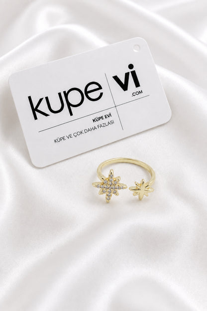 14K Altın Kaplama Zirkon Taşlı Kadın Çelik Yüzük – Ayarlanabilir – Kararmaya Dayanıklı – VIP Kalite | Xuping - ürün görseli
