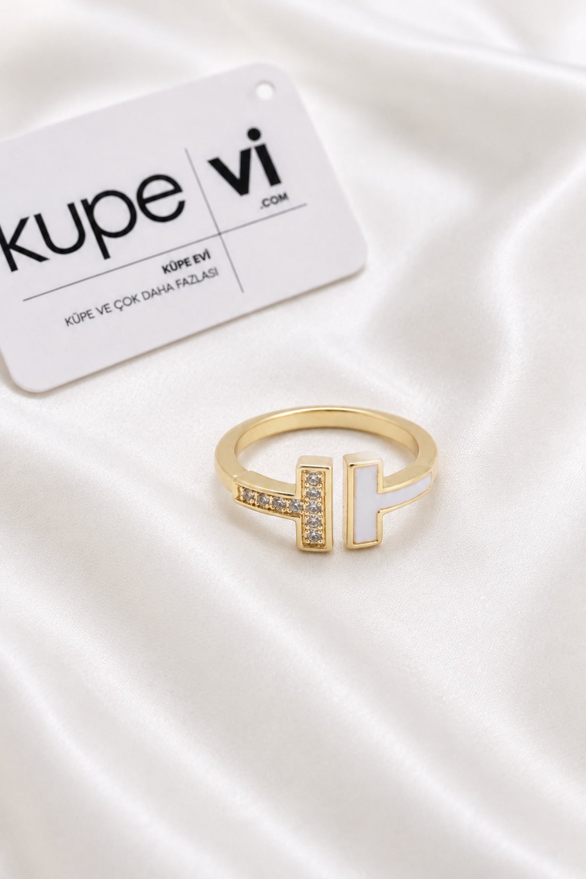 14K Altın Kaplama Zirkon Taşlı Kadın Çelik Yüzük – Ayarlanabilir – Kararmaya Dayanıklı – VIP Kalite | Xuping - ürün görseli