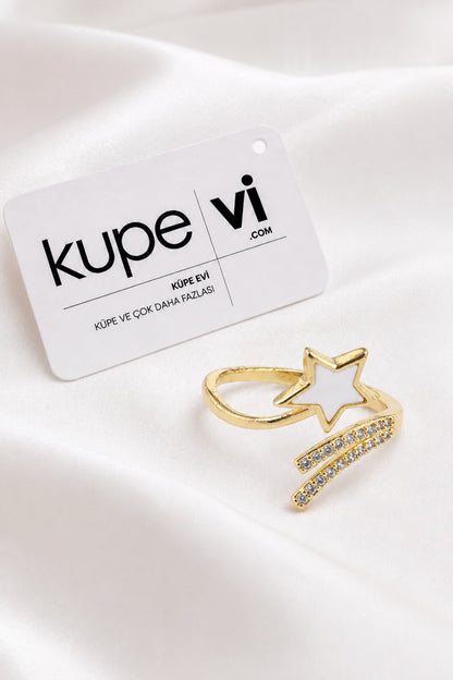 14K Altın Kaplama Zirkon Taşlı Kadın Çelik Yüzük – Ayarlanabilir – Kararmaya Dayanıklı – VIP Kalite | Xuping - ürün görseli