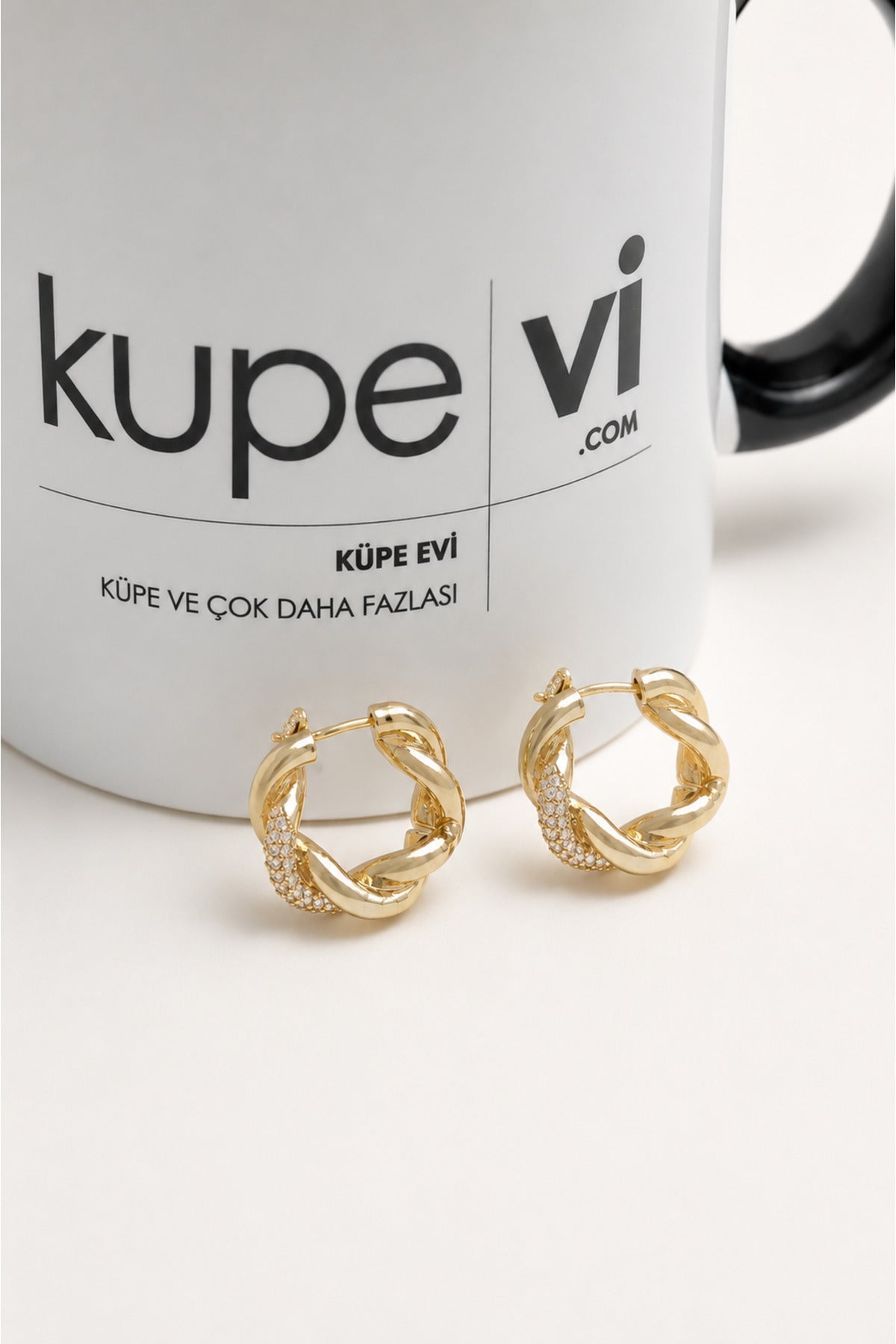 14 Ayar Altın Kaplama Zirkon Taşlı Halka Kadın Küpe | Xuping | Aura Collection