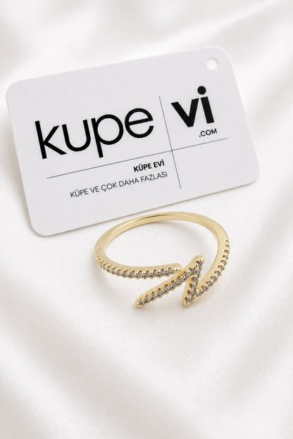 14K Altın Kaplama Zirkon Taşlı Kadın Çelik Yüzük – Ayarlanabilir – Kararmaya Dayanıklı – VIP Kalite | Xuping - ürün görseli