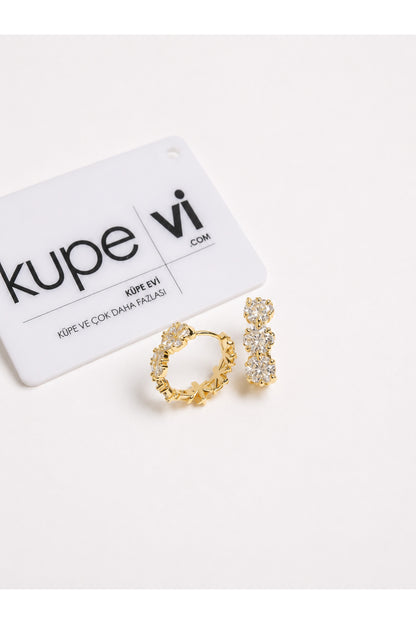 14 Ayar Altın Kaplama Zirkon Taşlı Kadın Küpe | Xuping | Aura Collection