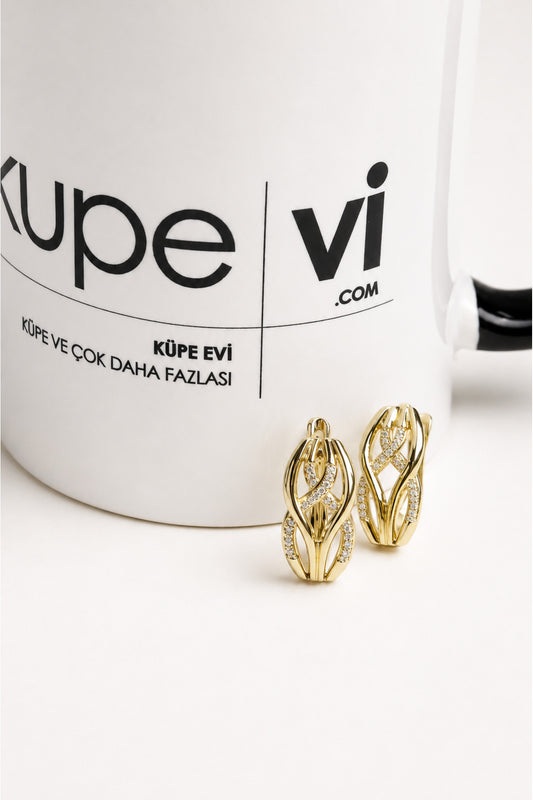 14 Ayar Altın Kaplama Zirkon Taşlı Kadın Küpe | Xuping | Aura Collection